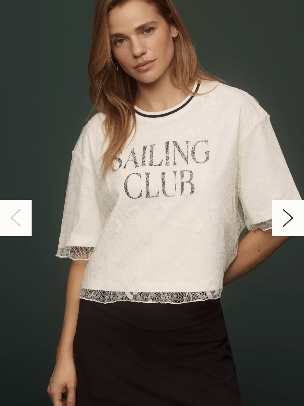 Anthropologie “sailing club” short with lace overlay XL